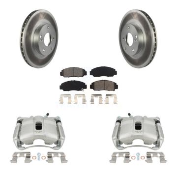 Front Disc Brake Caliper Coat Rotors And Semi-Metallic Pad Kit For Honda Civic Acura CSX KCG-100521S