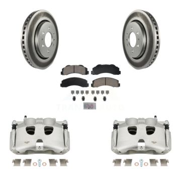 Front Disc Brake Caliper Coated Rotors And Ceramic Pads Kit For Ford F-150 KCG-100522N