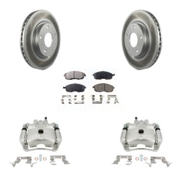 Front Disc Brake Caliper Coated Rotors And Semi-Metallic Pads Kit For Nissan Sentra KCG-100522P