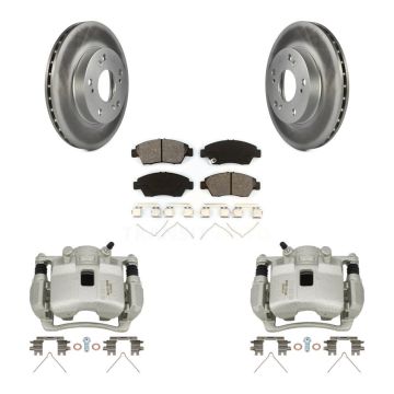 Front Disc Brake Caliper Coated Rotors And Semi-Metallic Pads Kit For Honda Civic KCG-100522S