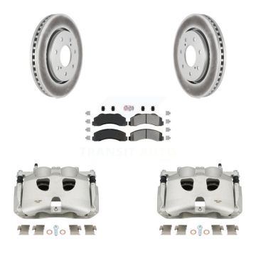 Front Brake Caliper Coat Rotors & Semi-Metallic Pad Kit For Ford F-150 With 7 Lug Wheels KCG-100523N