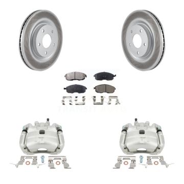 Front Disc Brake Caliper Coated Rotors And Semi-Metallic Pads Kit For Nissan Sentra Juke KCG-100523P