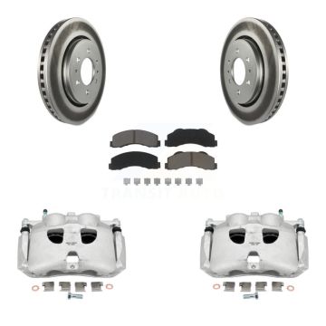 Front Disc Brake Caliper Coat Rotors & Ceramic Pad Kit For Ford F-150 Expedition Lincoln KCG-100524C