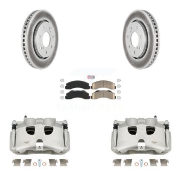 Front Brake Caliper Coat Rotors & Ceramic Pad Kit For 12-14 Ford F-150 With 7 Lug Wheels KCG-100524N
