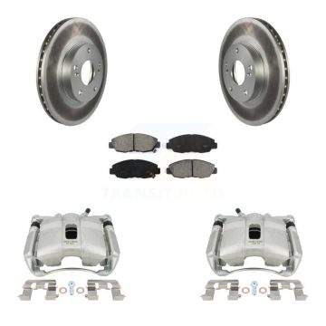 Front Brake Caliper Coat Rotor & Semi-Metallic Pad Kit For 2011 Honda Civic GX with 1.8L KCG-100524S