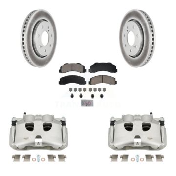 Front Brake Caliper Coat Rotors & Ceramic Pad Kit For 12-14 Ford F-150 With 7 Lug Wheels KCG-100525N