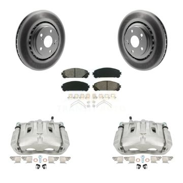 Front Brake Caliper Coat Rotors Semi-Metallic Pad Kit For Toyota Sienna Highlander Lexus KCG-100525S