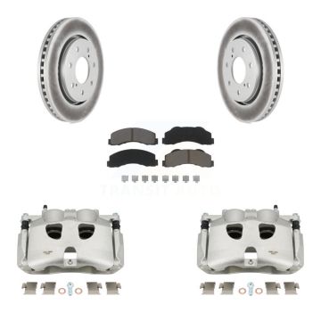 Front Brake Caliper Coat Rotors & Ceramic Pad Kit For 12-14 Ford F-150 With 7 Lug Wheels KCG-100526C