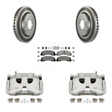 Front Disc Brake Caliper Coated Rotor And Semi-Metallic Pad Kit For 2018-2020 Ford F-150 KCG-100526N