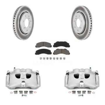 Front Brake Caliper Coat Rotors & Ceramic Pad Kit For 10-11 Ford F-150 With 7 Lug Wheels KCG-100527C