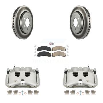 Front Disc Brake Caliper Coated Rotors And Ceramic Pads Kit For 2018-2020 Ford F-150 KCG-100527N