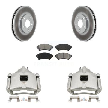 Front Brake Caliper Coat Rotors Semi-Metallic Pad Kit For Chevrolet Impala Buick LeSabre KCG-100529S