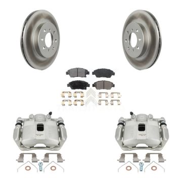 Front Disc Brake Caliper Coated Rotors And Semi-Metallic Pads Kit For Honda Fit KCG-100530P