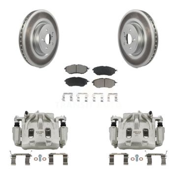 Front Disc Brake Caliper Coat Rotor & Ceramic Pad Kit For Subaru Forester Outback Legacy KCG-100532C