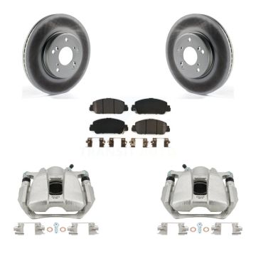 Front Disc Brake Caliper Coated Rotors And Semi-Metallic Pads Kit For Honda HR-V Accord KCG-100532P