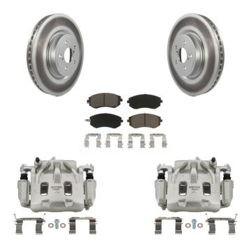 Front Disc Brake Caliper Coated Rotors And Ceramic Pads Kit For Subaru Legacy KCG-100533C