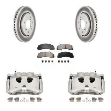 Front Brake Caliper Coat Rotors & Ceramic Pad Kit For 12-14 Ford F-150 With 7 Lug Wheels KCG-100533T