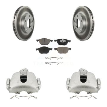 Front Disc Brake Caliper Coated Rotors And Ceramic Pads Kit For Mazda 3 Sport KCG-100535C