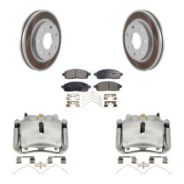 Front Disc Brake Caliper Coat Rotor & Ceramic Pad Kit For Ford F-150 Lincoln Mark LT 4WD KCG-100535T