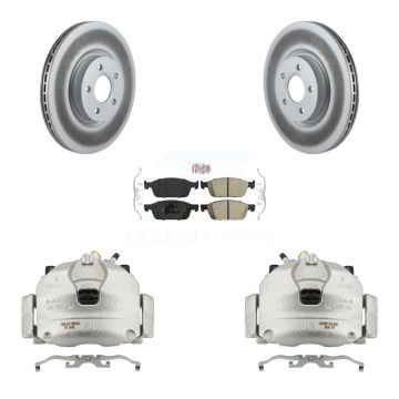Front Brake Caliper Coat Rotor & Ceramic Pad Kit For Ford Escape Transit Connect Lincoln KCG-100536N