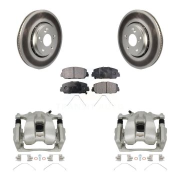 Front Disc Brake Caliper Coat Rotor And Semi-Metallic Pad Kit For Honda Accord Acura ILX KCG-100536P