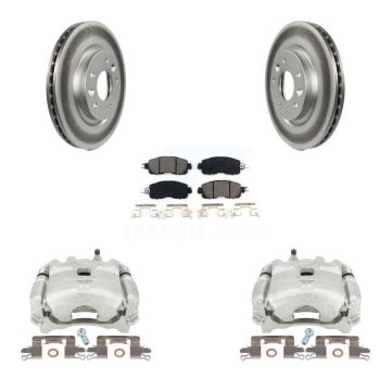 Front Disc Brake Caliper Coated Rotors And Semi-Metallic Pads Kit For Nissan LEAF KCG-100536S