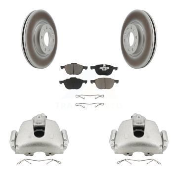 Front Brake Caliper Coat Rotors & Ceramic Pad Kit For 2010 Mazda 3 Sport GS GT with 2.5L KCG-100537C