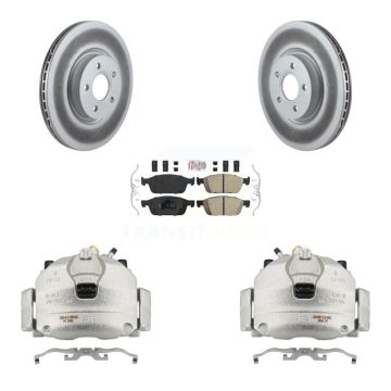 Front Brake Caliper Coat Rotor & Ceramic Pad Kit For Ford Escape Transit Connect Lincoln KCG-100537N