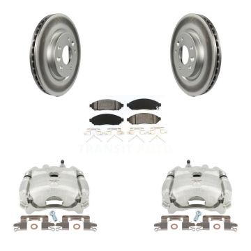 Front Disc Brake Caliper Coated Rotors And Semi-Metallic Pads Kit For Nissan LEAF KCG-100537S