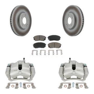 Front Disc Brake Caliper Coat Rotors And Ceramic Pad Kit For Hyundai Tucson Kia Sportage KCG-100539C