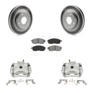 Front Disc Brake Caliper Coated Rotors And Semi-Metallic Pads Kit For Nissan Sentra KCG-100539S