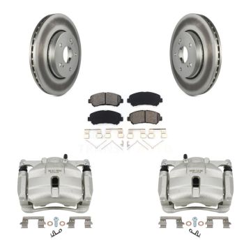 Front Disc Brake Caliper Coat Rotor & Semi-Metallic Pad Kit For 2010-2013 Suzuki Kizashi KCG-100540S