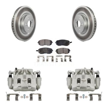 Front Disc Brake Caliper Coated Rotors And Ceramic Pads Kit For Subaru Legacy KCG-100540T