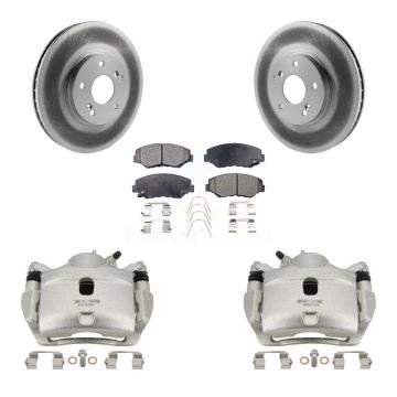 Front Disc Brake Caliper Coated Rotors And Semi-Metallic Pads Kit For Honda Accord KCG-100541P