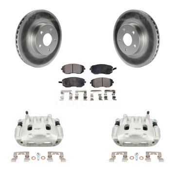 Front Disc Brake Caliper Coated Rotors And Ceramic Pads Kit For Subaru Legacy KCG-100541T