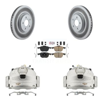 Front Disc Brake Caliper Coated Rotors And Ceramic Pads Kit For Ford Transit Connect KCG-100542N