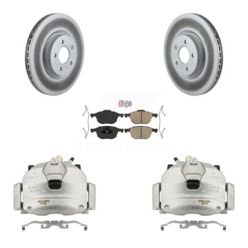 Front Disc Brake Caliper Coated Rotors And Ceramic Pads Kit For Ford Transit Connect KCG-100543N