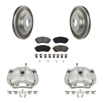 Front Disc Brake Caliper Coated Rotors And Semi-Metallic Pads Kit For Mazda 6 KCG-100543S