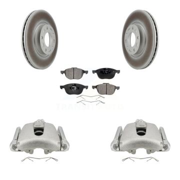 Front Disc Brake Caliper Coated Rotors And Ceramic Pads Kit For Mazda 3 5 Sport KCG-100543T