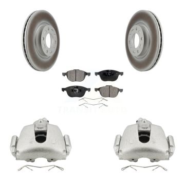 Front Brake Caliper Coat Rotors & Ceramic Pad Kit For 2010 Mazda 3 Sport GS GT with 2.5L KCG-100544T