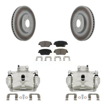 Front Disc Brake Caliper Coated Rotors And Ceramic Pads Kit For 2014 Hyundai Sonata 2.0L KCG-100545C