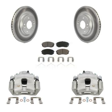 Front Brake Caliper Coat Rotor Ceramic Pad Kit For Hyundai Sonata Kia Kona Electric Niro KCG-100546C