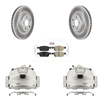 Front Disc Brake Caliper Coated Rotors And Ceramic Pads Kit For Ford Transit Connect KCG-100546N