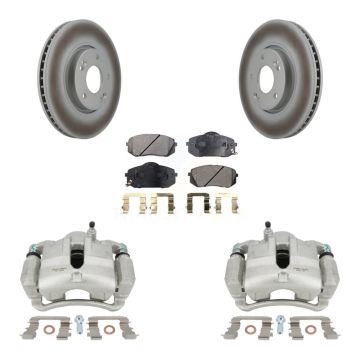 Front Disc Brake Caliper Coat Rotors And Ceramic Pad Kit For Hyundai Tucson Kia Sportage KCG-100546T