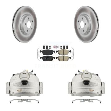 Front Disc Brake Caliper Coated Rotors And Ceramic Pads Kit For Ford Transit Connect KCG-100547N