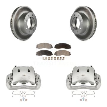 Front Disc Brake Caliper Coat Rotors And Semi-Metallic Pad Kit For Ford F-450 Super Duty KCG-100547P