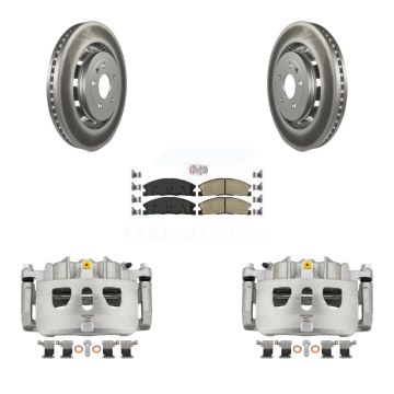Front Brake Caliper Coat Rotors Ceramic Pad Kit For Ford Explorer Flex Taurus Police MKS KCG-100548N