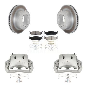 Front Disc Brake Caliper Coat Rotors & Semi-Metallic Pad Kit For International TerraStar KCG-100548P