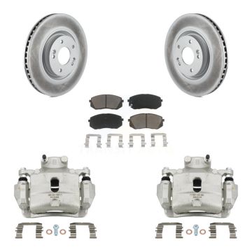 Front Disc Brake Caliper Coated Rotors And Ceramic Pads Kit For Hyundai Sonata KCG-100549C