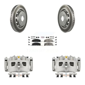 Front Brake Caliper Coat Rotor Semi-Metallic Pad Kit For Ford Explorer Flex Taurus Sedan KCG-100550N